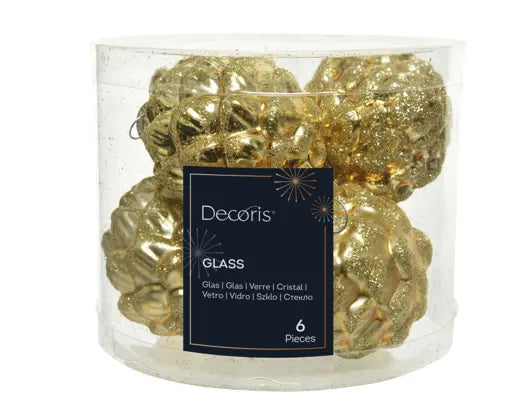 Decoris Pinecone Shiny & Matt Mix Gold 7cm
