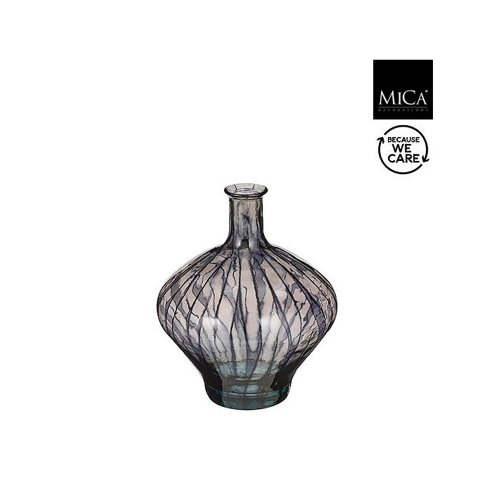 Mica Palermo Recycled Glass Vase Black 46cm