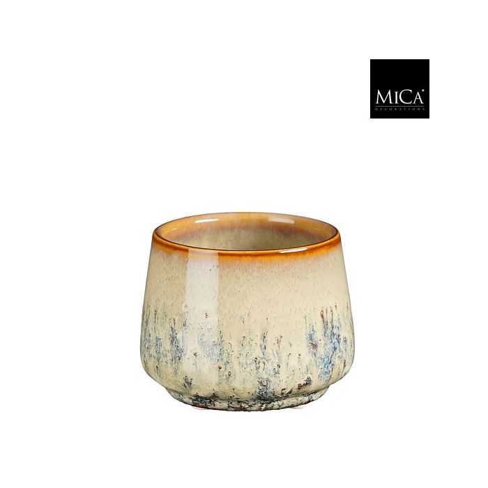 Mica Mylo Ceramic Round Pot Beige 7cm