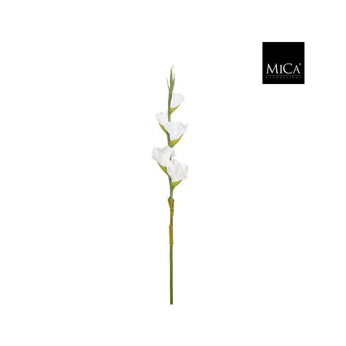 Mica Faux Gladiolus White Real Touch 84cm