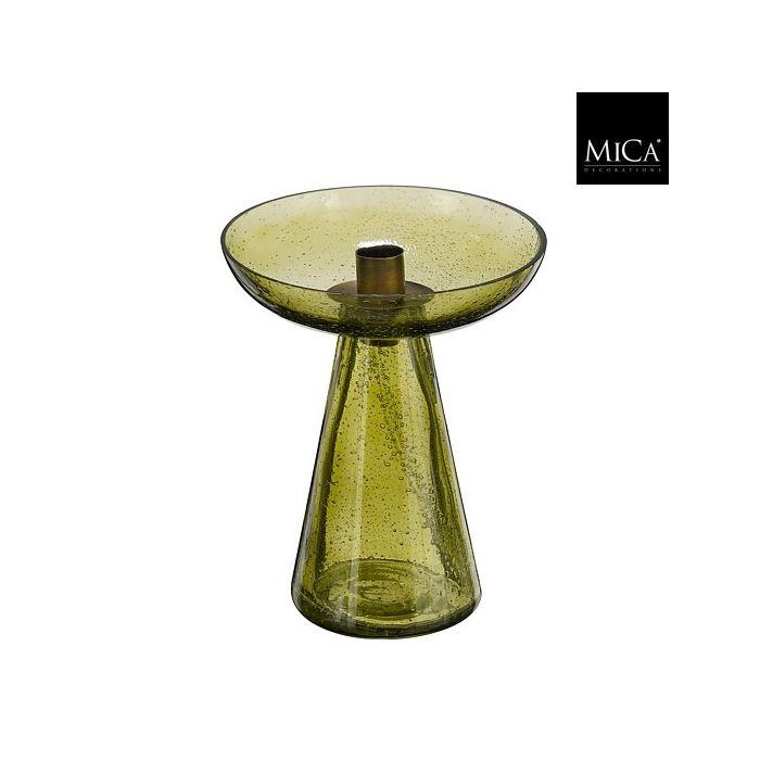 Plien Glass Candleholder Green Small