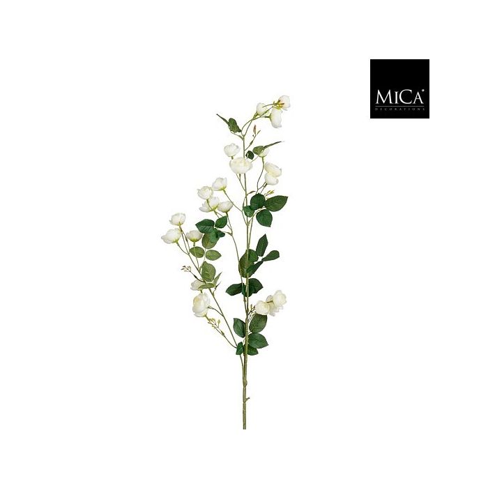Mica Artificial Rose Spray White 103cm