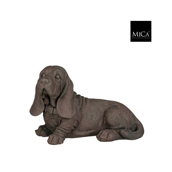 Mica Basset Hound Sculpture Dark Grey 26cm