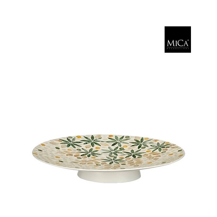 Mica Decorative Plate Green Floral
