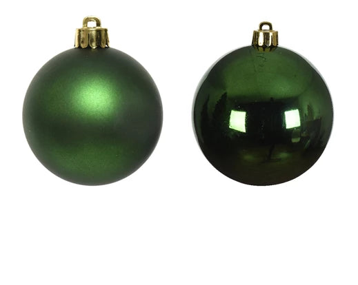 Kaemingk Baubles Glass Shiny & Matt Mix Pine Green 6cm