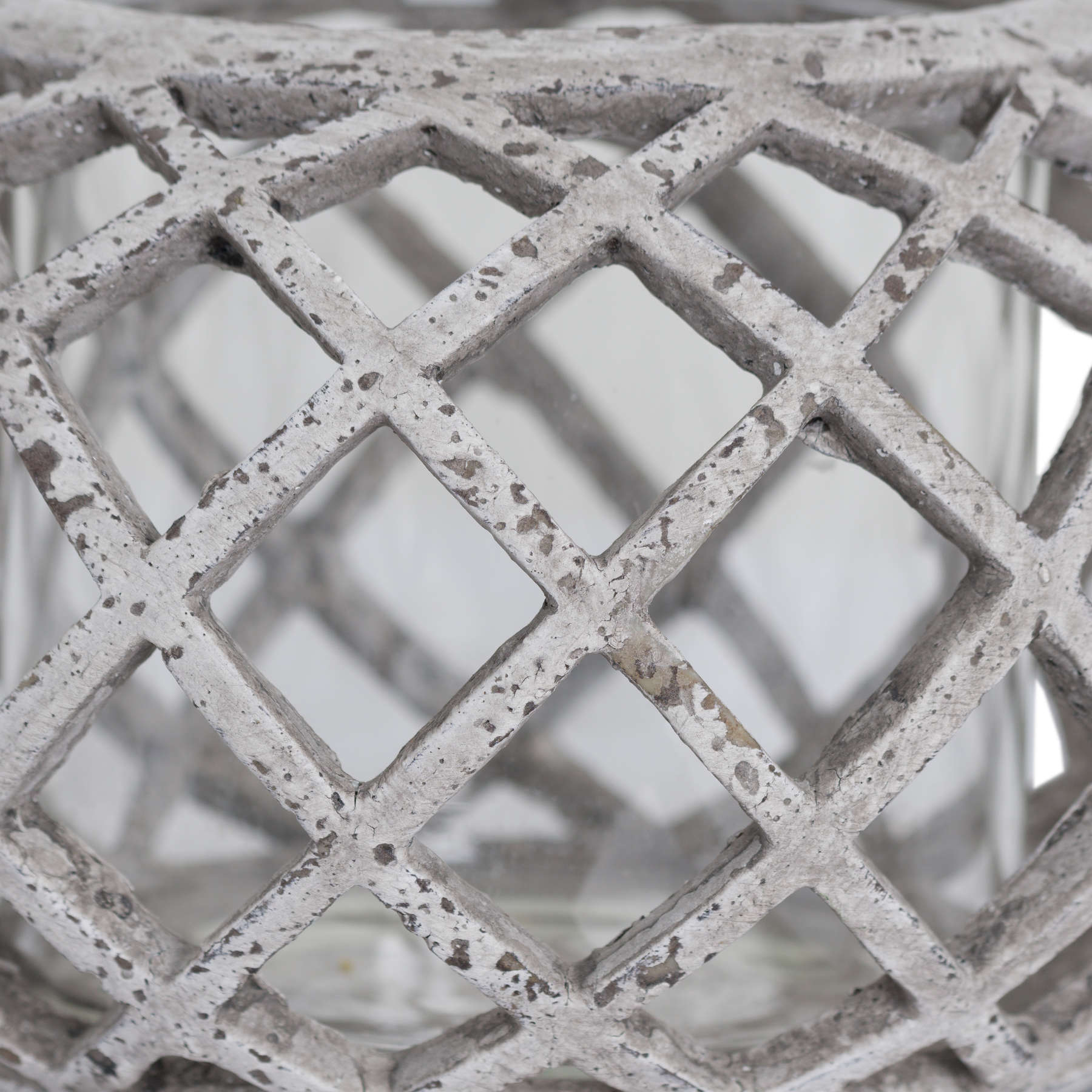 Hill Interiors Large Conical Ceramic Lattice Hurricane Lantern