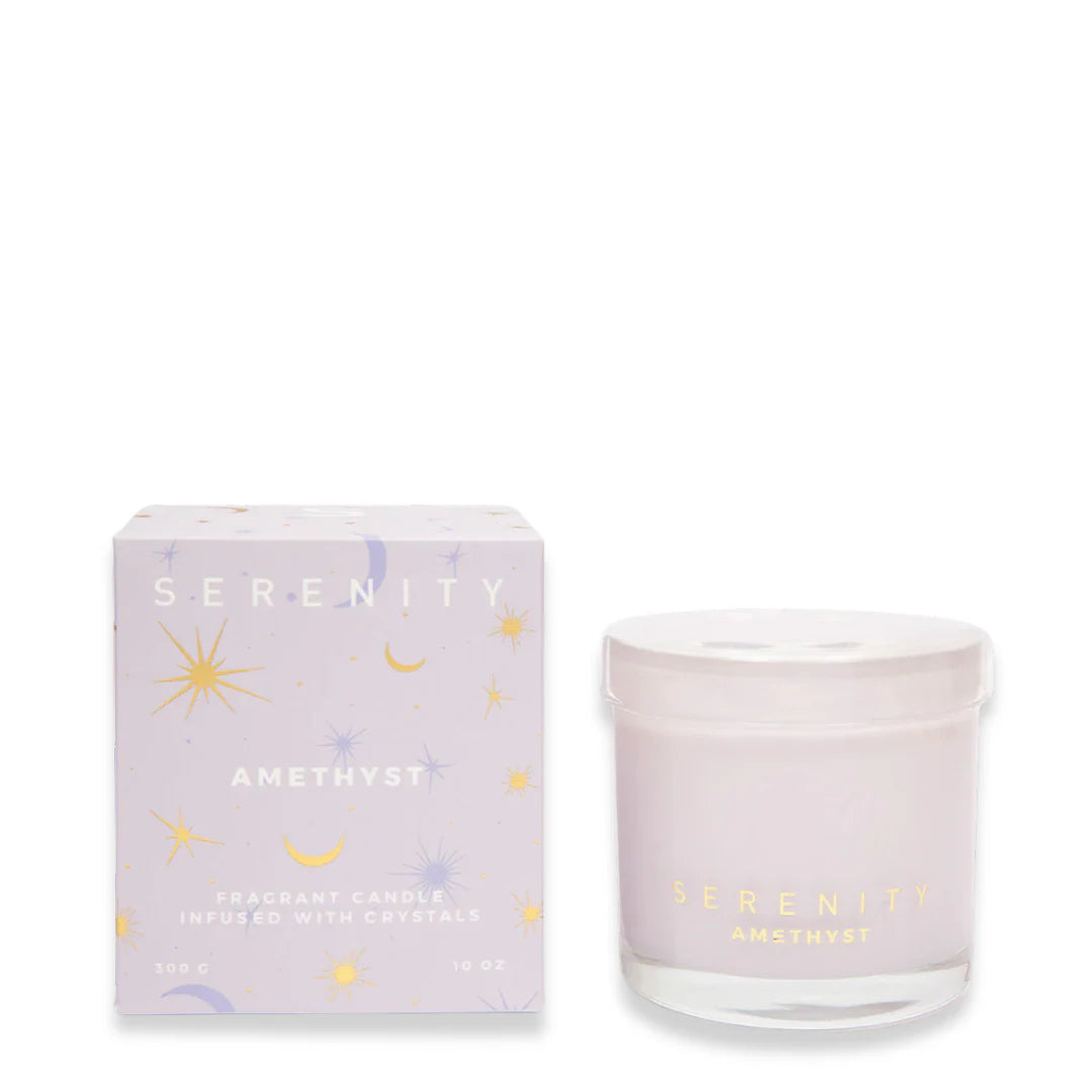 Serenity Crystal Candle De-Stress Amethyst 300g