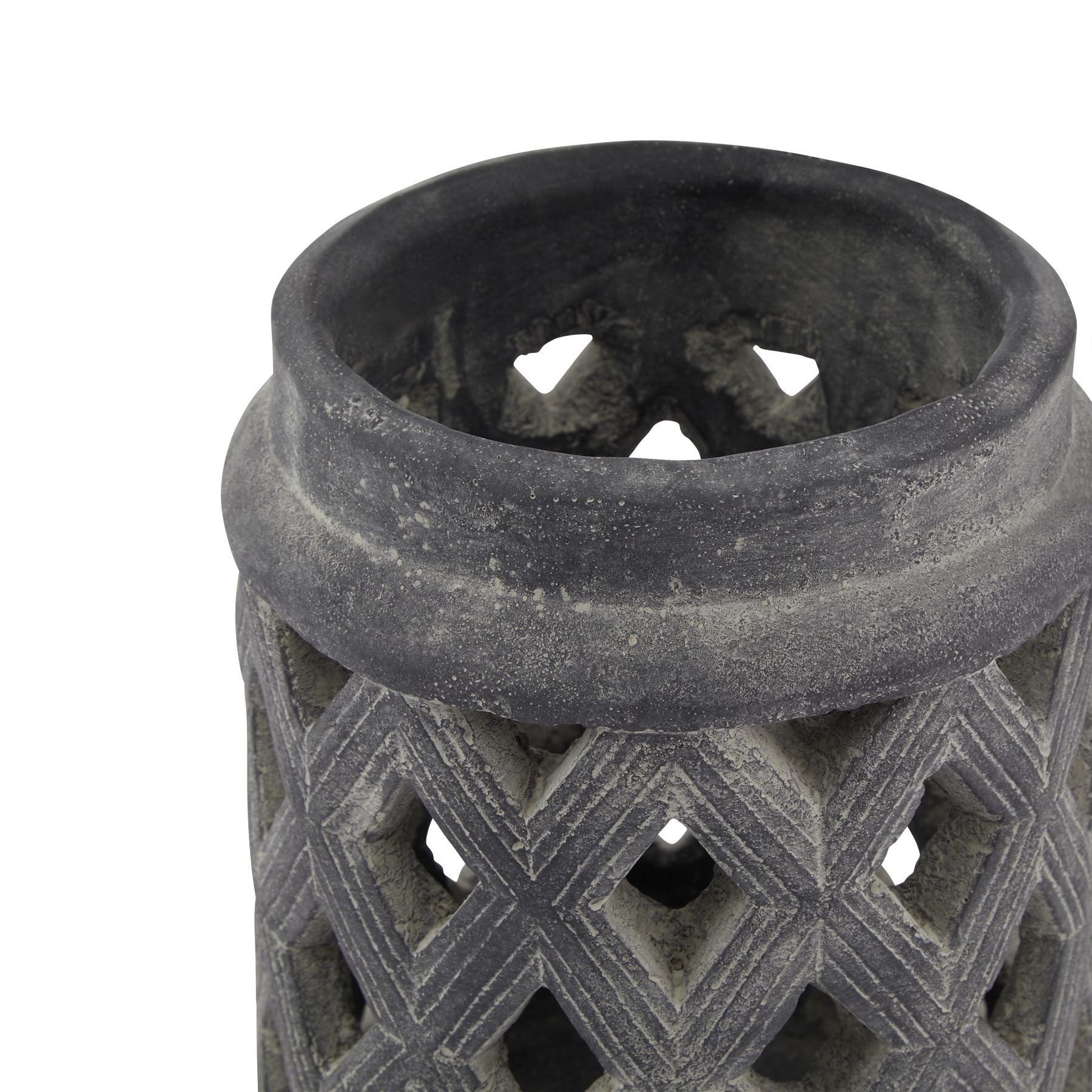 Hill Interiors Amalfi Grey Large Lattice Lantern