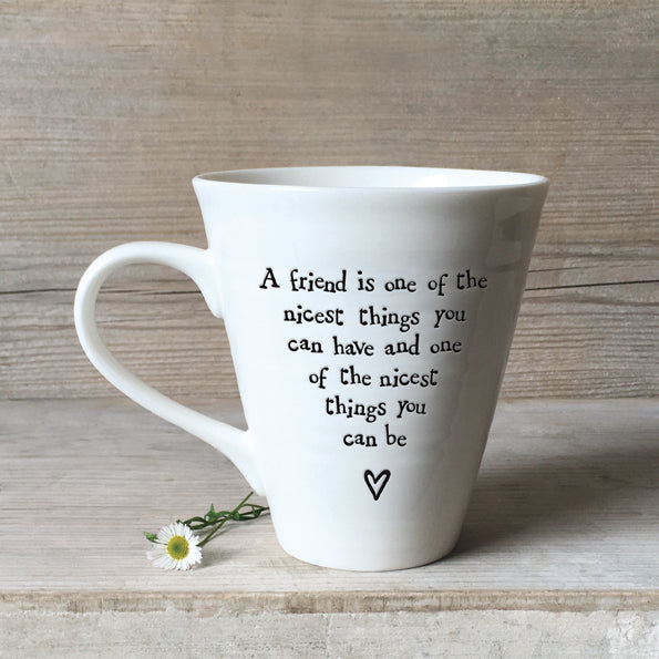 East of India Porcelain Mug - Friend Is The Nicest