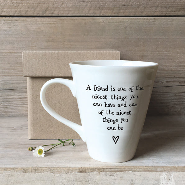 East of India Porcelain Mug - Friend Is The Nicest