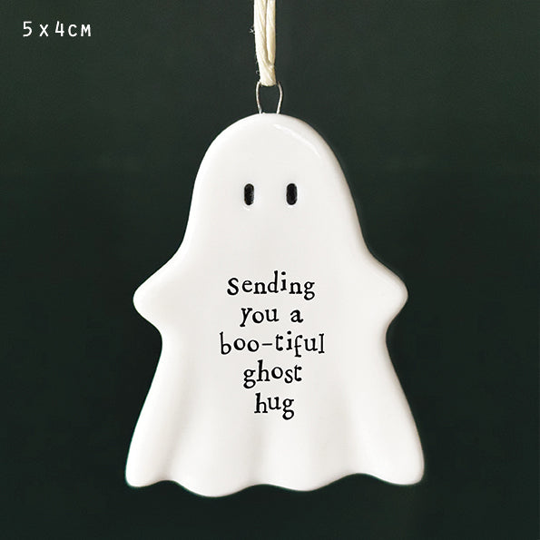 East of India Hanging Ghost Plaque-Sending You A Boo-Tiful Ghost Hug
