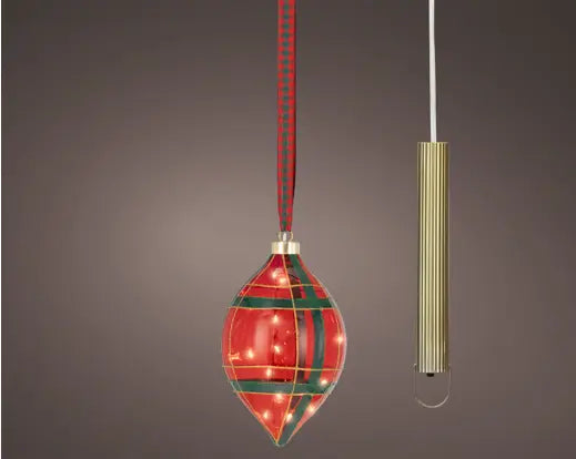 Lumineo Light Up Micro LED Olive Christmas Red & Warm White 12.5cm x 21cm