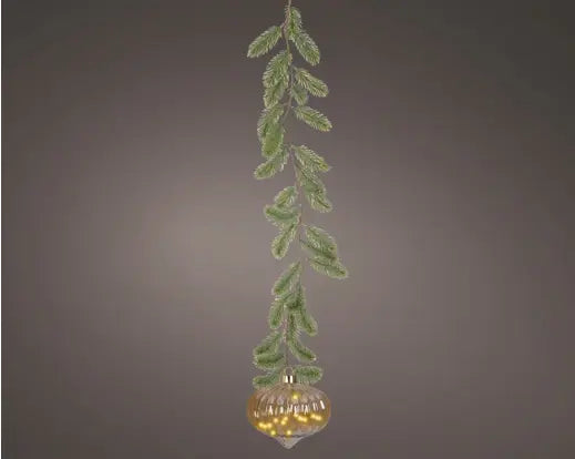 Lumineo Micro-LED Hanging Glass Onion Amber & Classic Warm 21cm