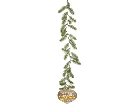 Lumineo Micro-LED Hanging Glass Onion Amber & Classic Warm 21cm