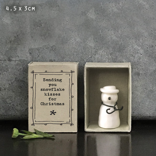 East Of India Matchbox Snowman