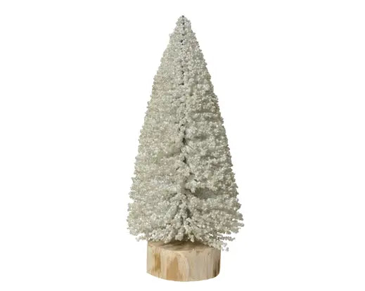 Everlands Brush Mini Tree White with Pearls Indoor 32cm