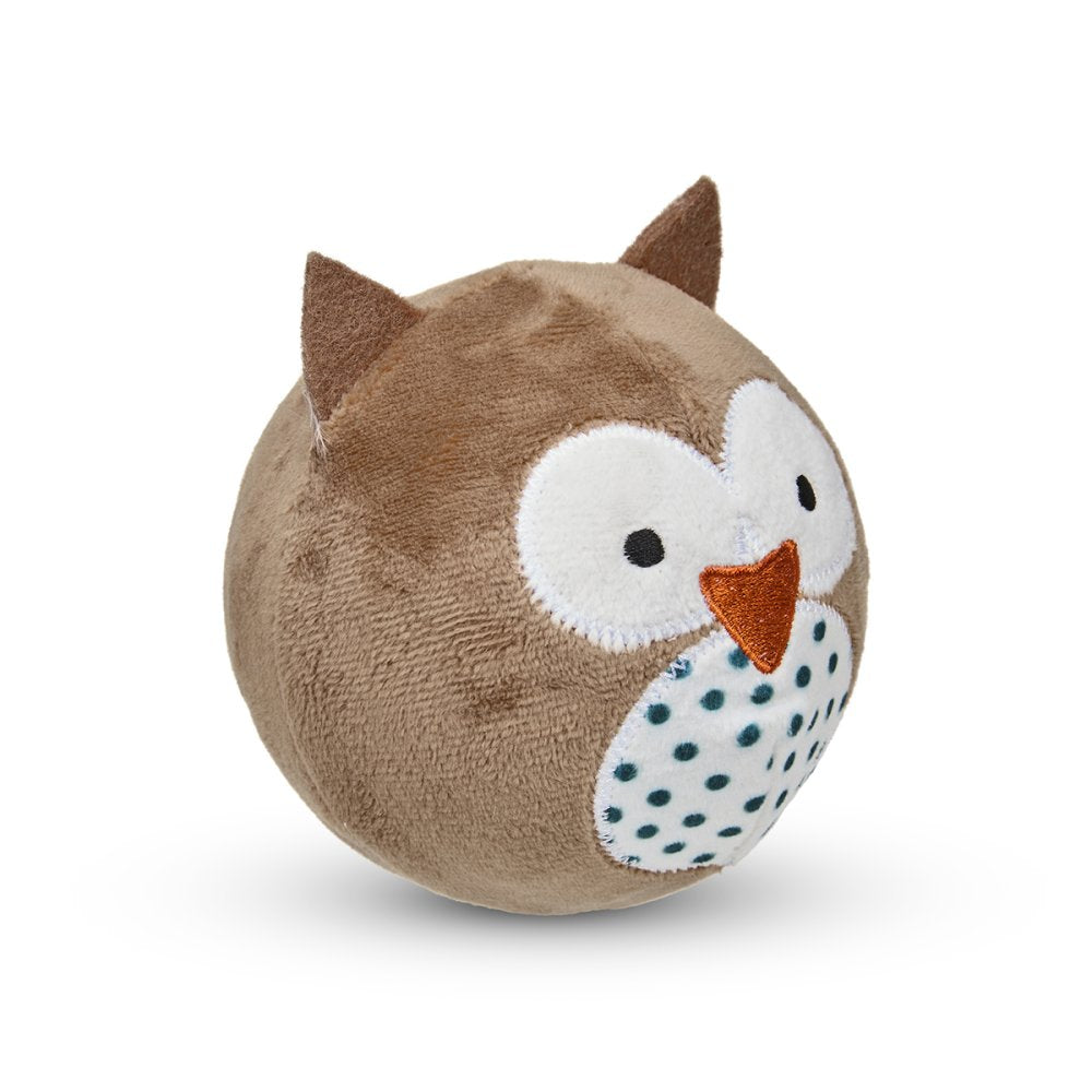 Petface Round Owl Plush Dog Toy