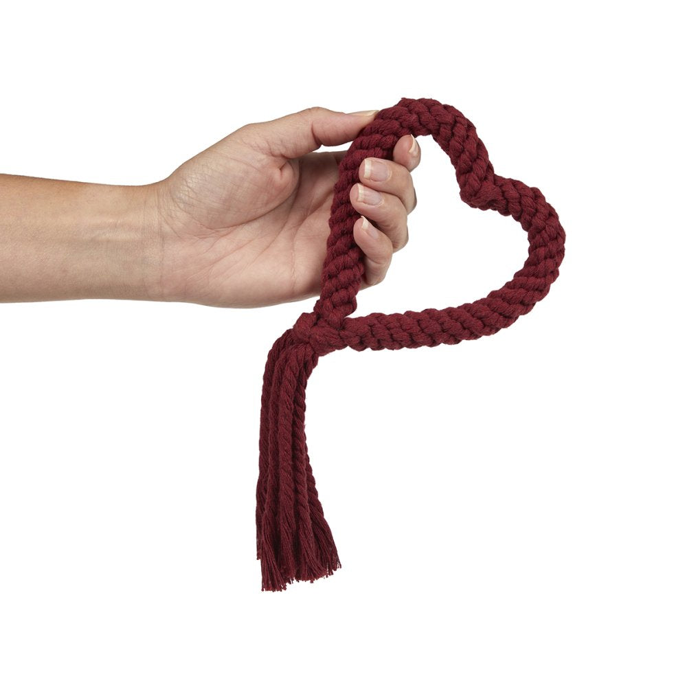 Petface Heart Shaped Tassel Rope Dog Toy