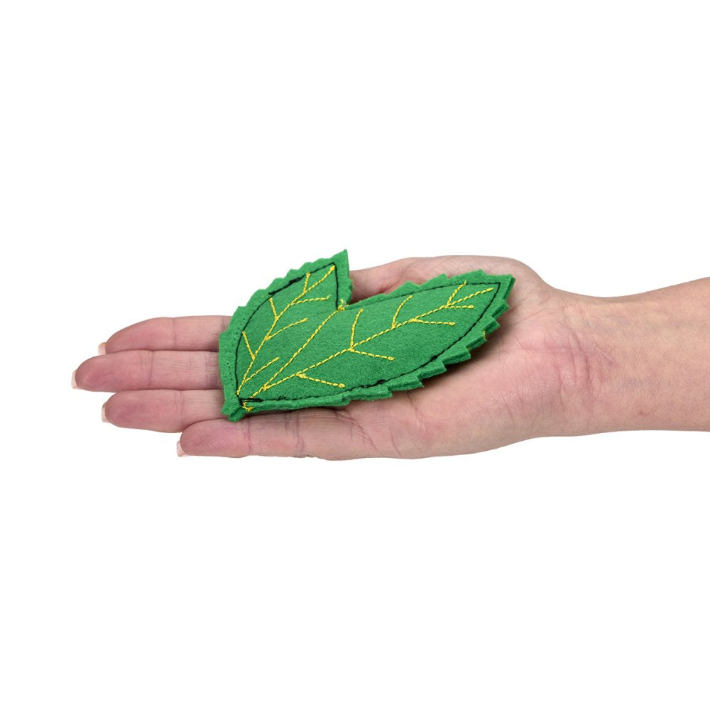 Petface Fresh Breath Mint Leaves With Catnip Plush Cat Toys 2 Pack