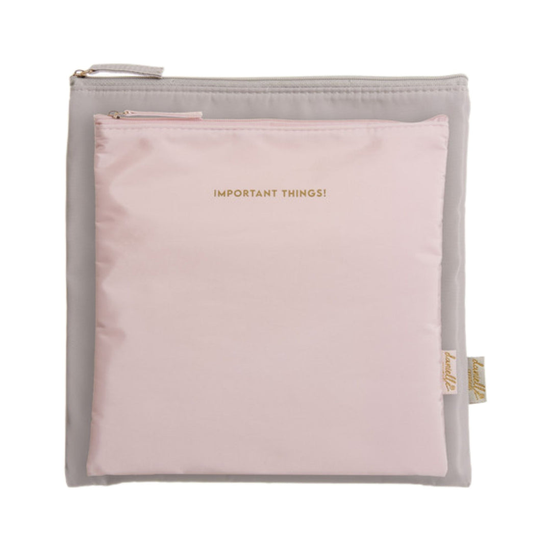 Danielle Creations 2 Pack Flat Cosmetic Pouches