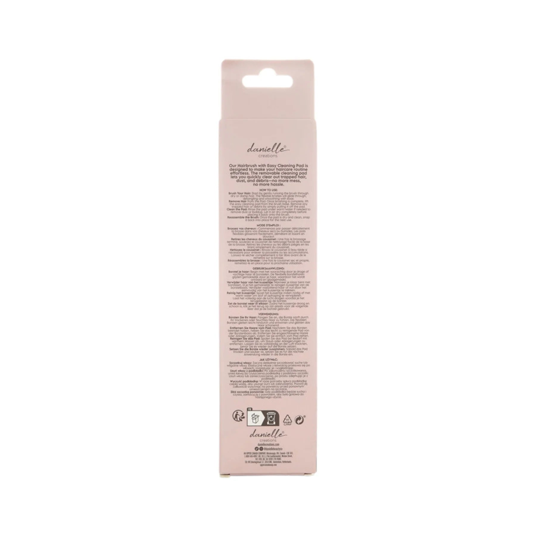 Danielle Creations Hairbrush With Easy Cleaning Pad