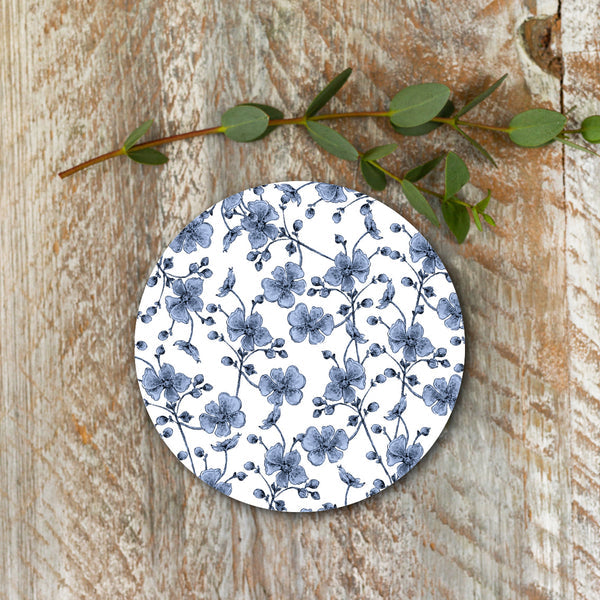 Toasted Crumpet Chateau (Flower & Buds) Round Coaster