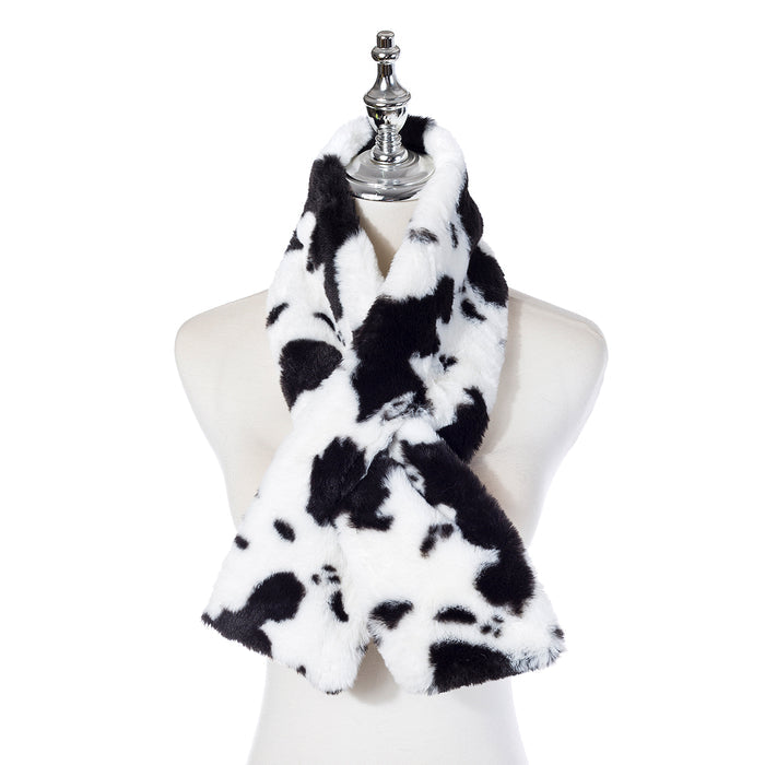 Accessories by Park Lane Black Cow Print Scarf