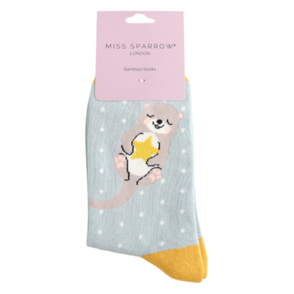 Miss Sparrow Otter & Dots Socks Duck Egg