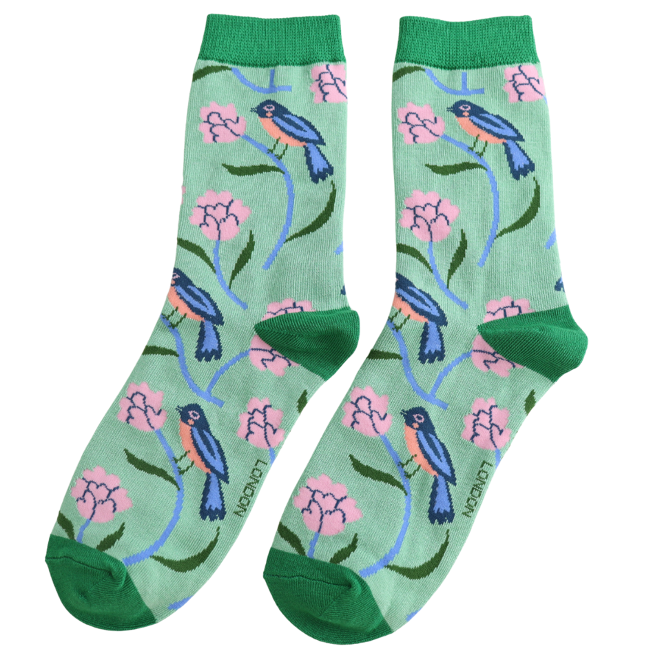 Miss Sparrow Sweet Bird Socks Mint