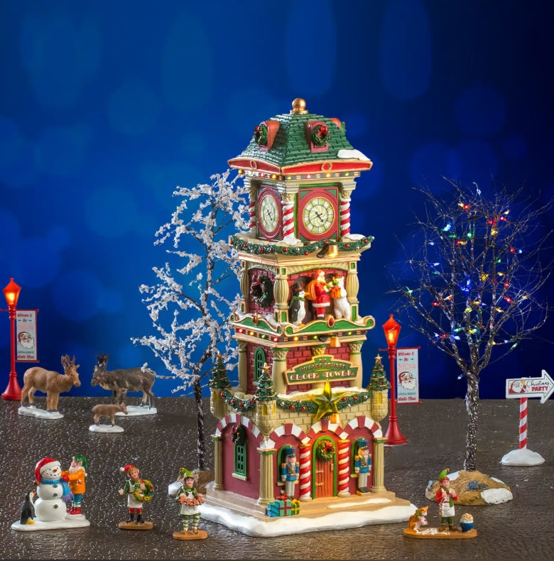 Lemax The Village Square Clock Tower Set With Adaptor