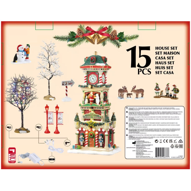 Lemax The Village Square Clock Tower Set With Adaptor