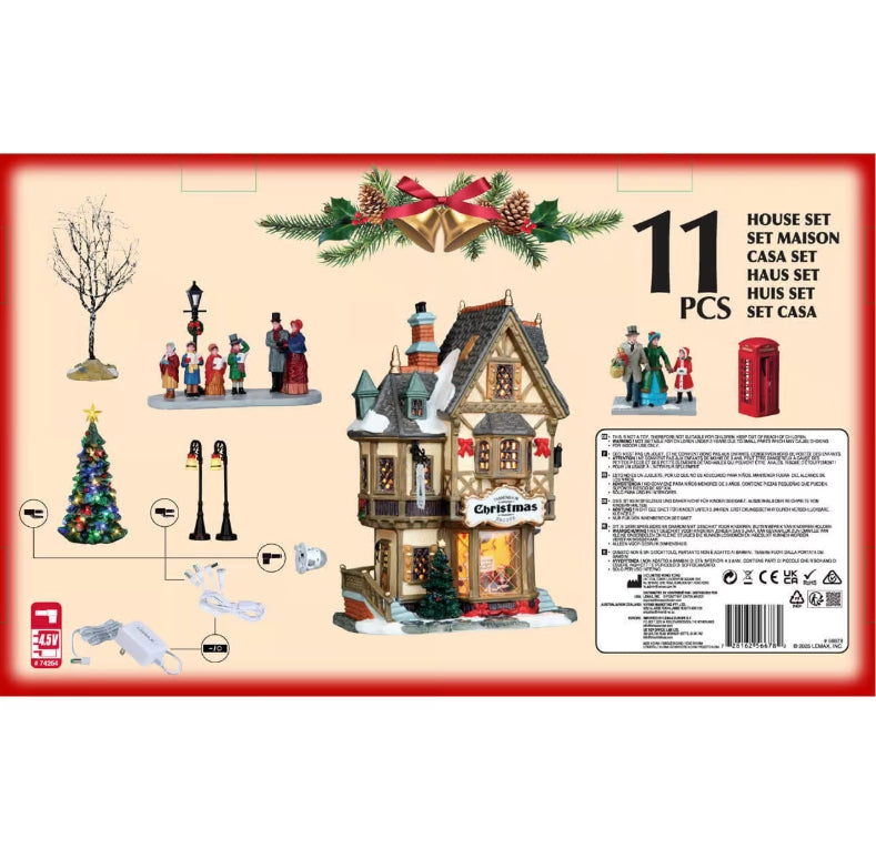 Lemax Tannenbaum Christmas Shoppe Set With Adaptor 56678-UK