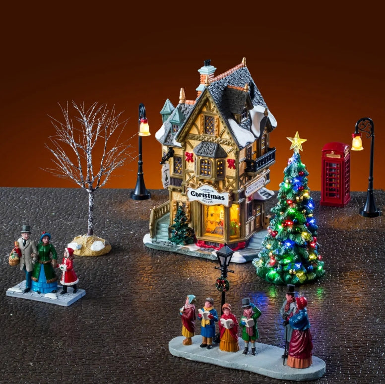 Lemax Tannenbaum Christmas Shoppe Set With Adaptor 56678-UK