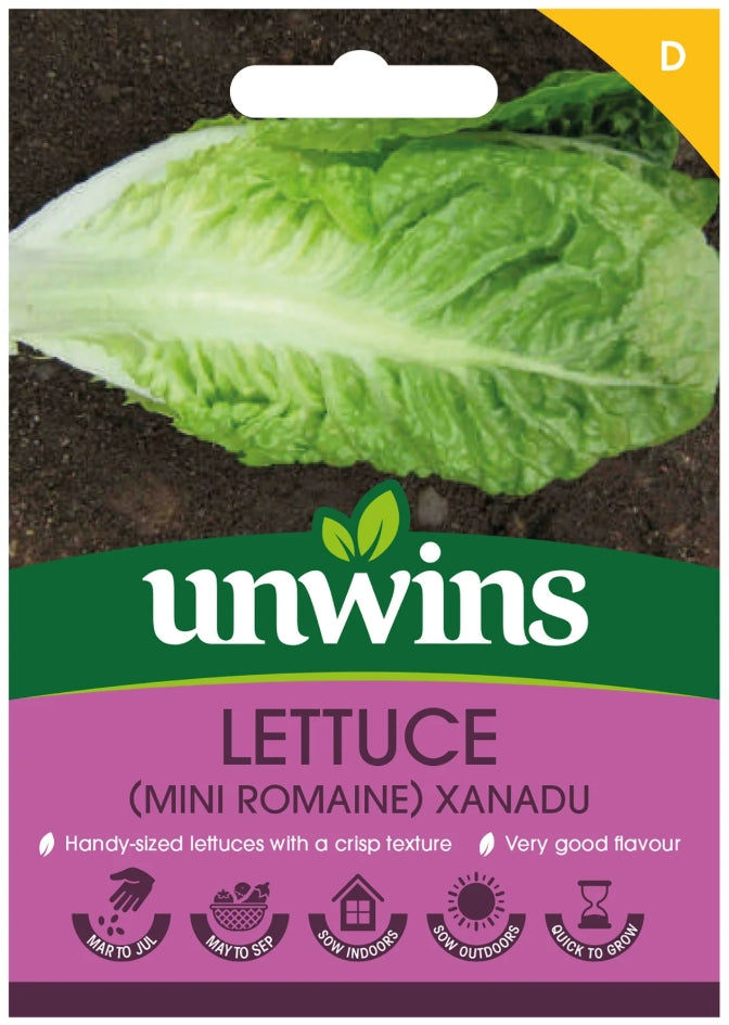 Unwins Mini Romaine Lettuce Xanadu Seeds