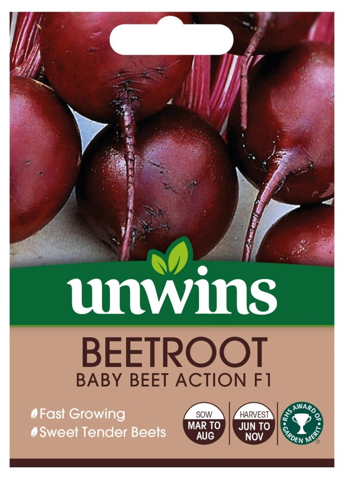 Unwins Round Beetroot Baby Beet Action F1 Seeds