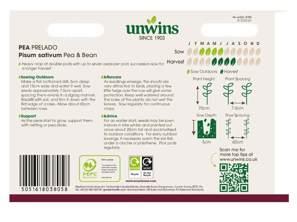 Unwins Pea Prelado Seeds