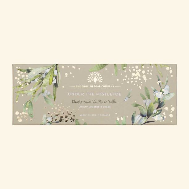 The English Soap Company Christmas Tidings Under the Mistletoe Triple Soap Gift Box