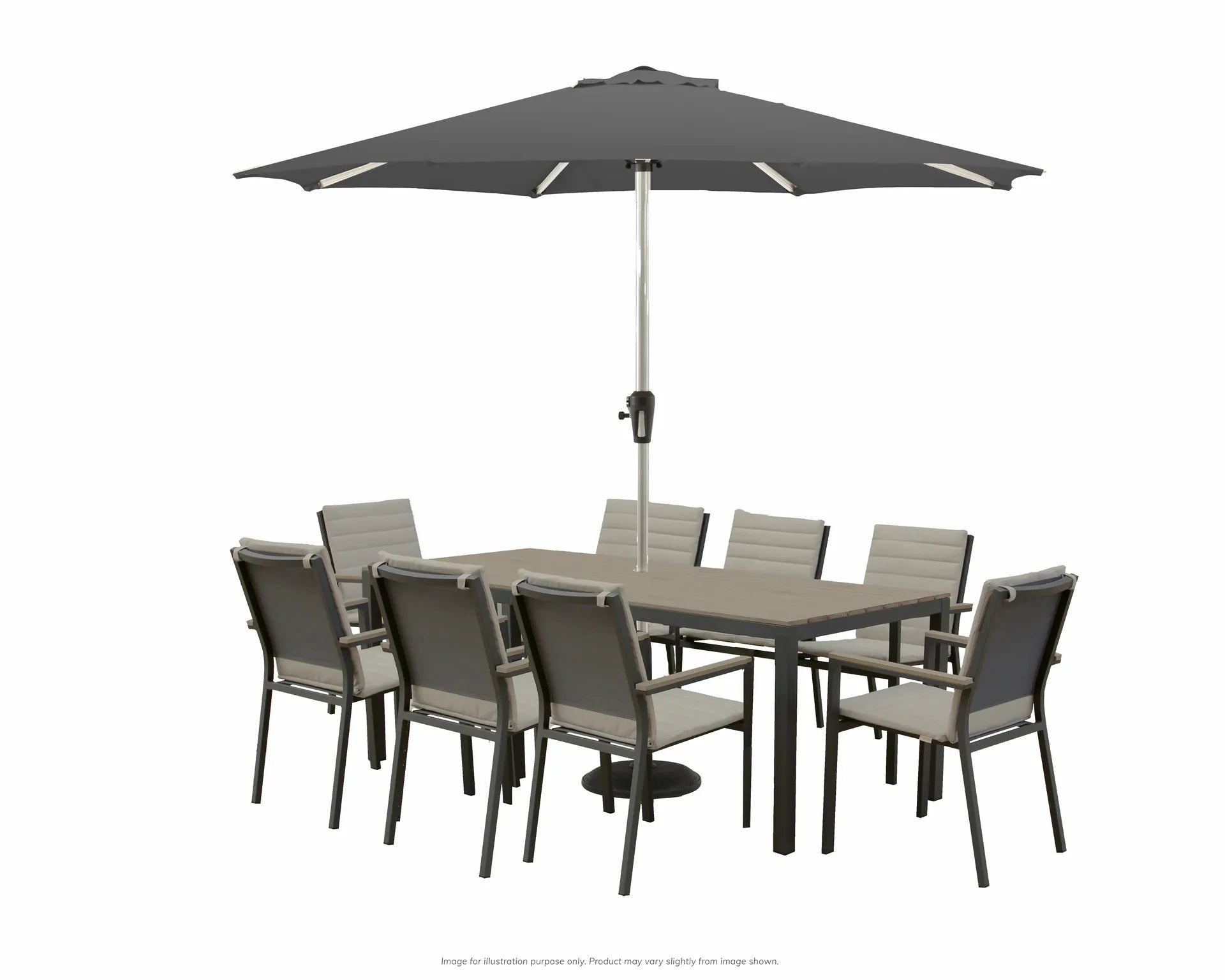 Bramblecrest Florence Rectangular Table, Chairs & Parasol Set