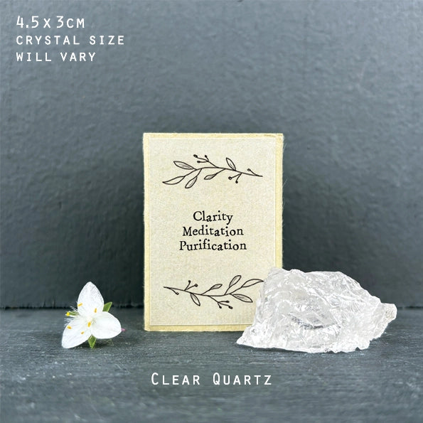 East Of India Crystal Matchbox - Clear Quartz