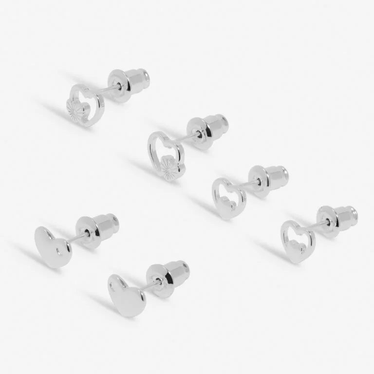 Joma Jewellery Life'S A Charm Daughter Silver Plated 3 Pairs Of Earrings