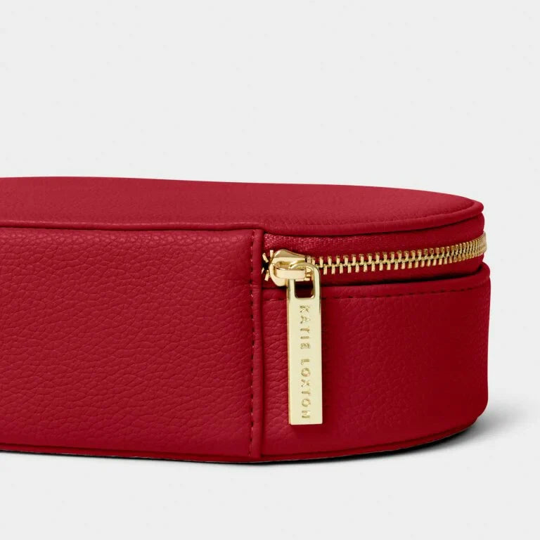 Katie Loxton Oval Jewellery Box A Little Sparkle Garnet Red