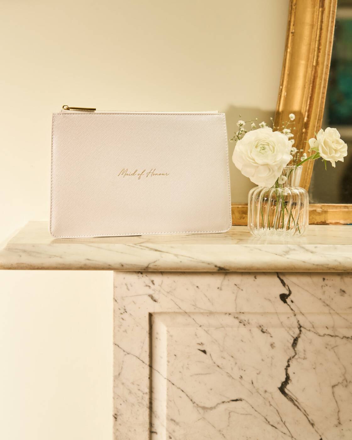 Katie Loxton Bridal Sentiment Pouch Maid Of Honour Pearlescent White