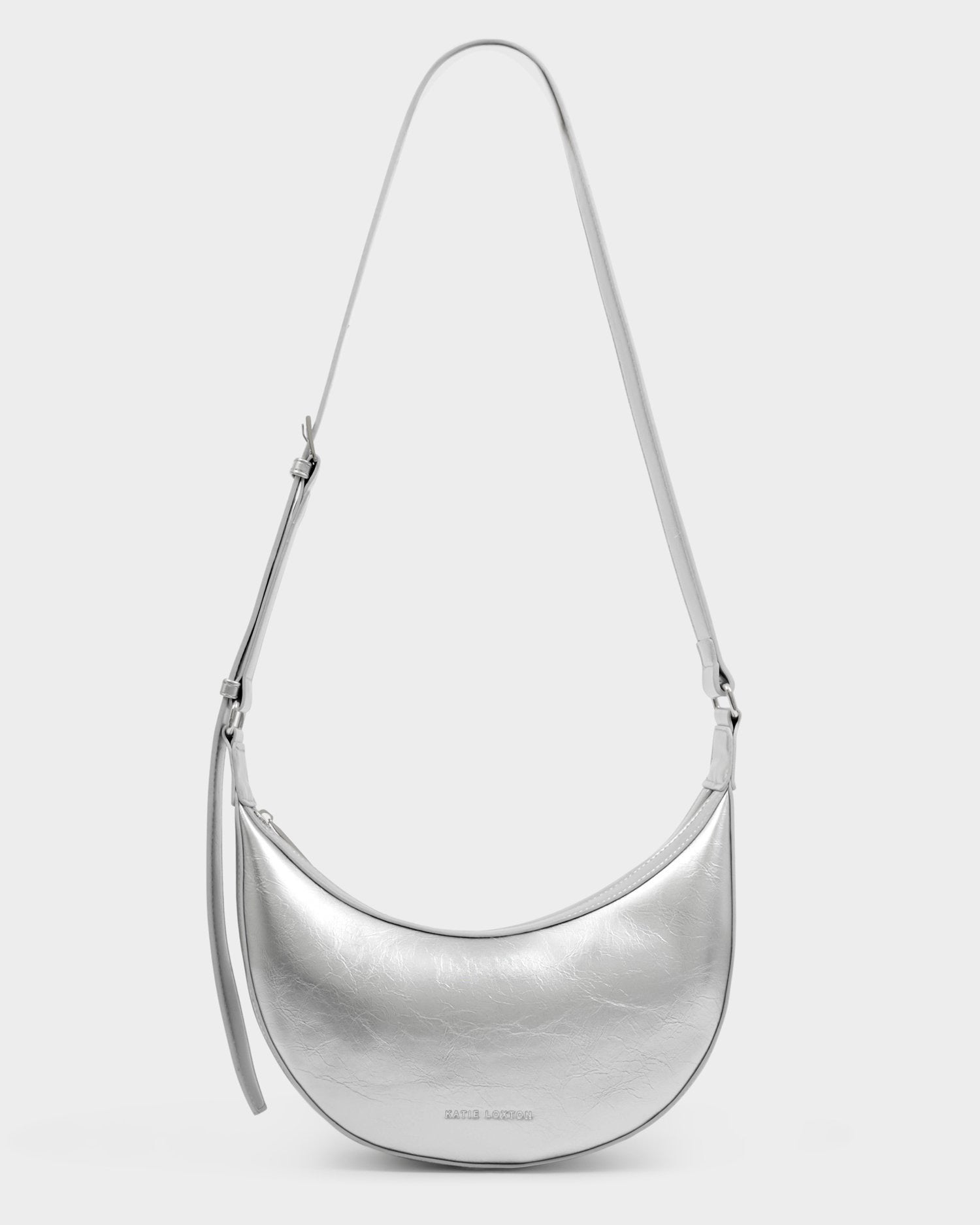 Katie Loxton Amina Patent Crackle Sling Bag Silver