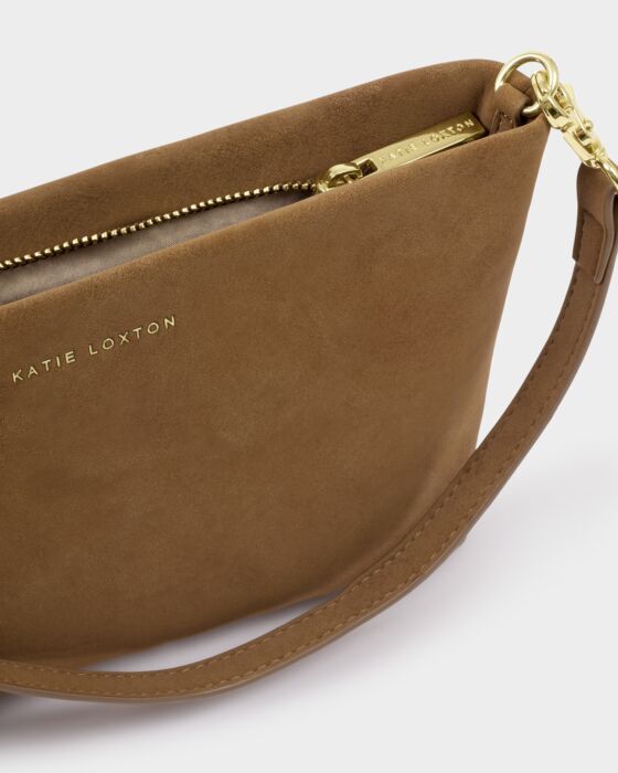 Katie Loxton Cord Small Suedette Shoulder Bag Caramel