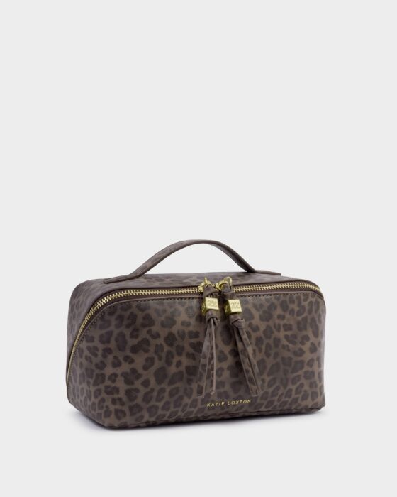 Katie Loxton Soho Medium Make Up / Wash Bag Leopard