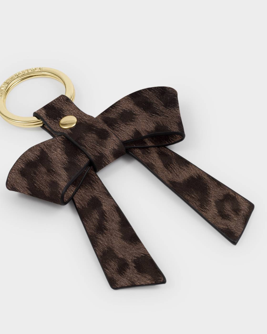 Katie Loxton Bow-Tiful Boxed Keyring You Make My Life Bow Chocolate Leopard