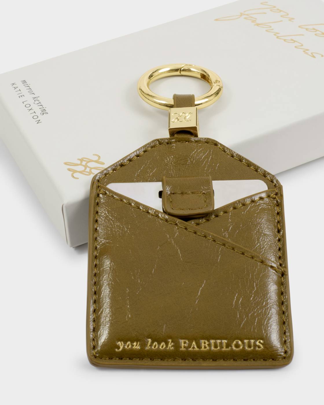 Katie Loxton Boxed Mirror Olive Distressed You Look Fabulous