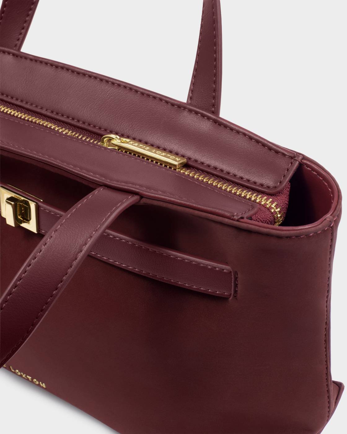 Katie Loxton Orin Top Handle Crossbody Bag Cherry Suedette