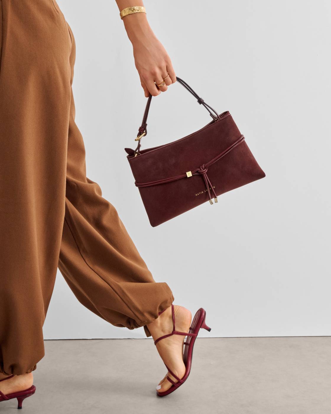 Katie Loxton Lori Crossbody Bag Cherry Suedette