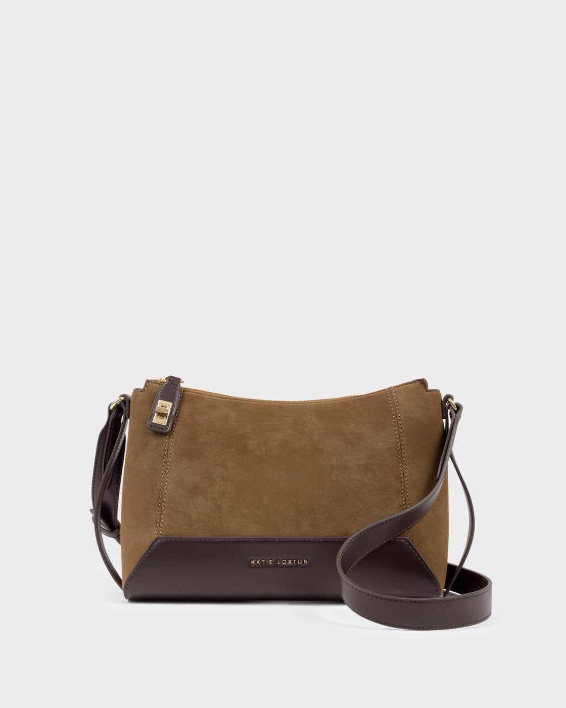 Katie Loxton Charlbury Crossbody Bag Caramel Suedette